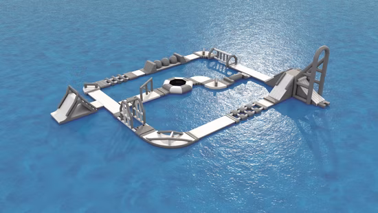 Сертификат TUV надувной аквапарк 2022 Новый дизайн надувной плавающей полосы препятствий